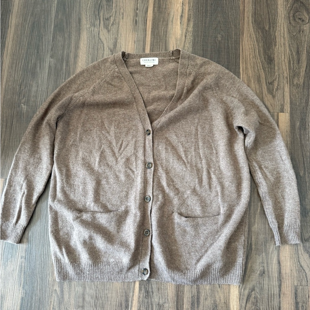 Women's Brown Wool Blend Cardigan